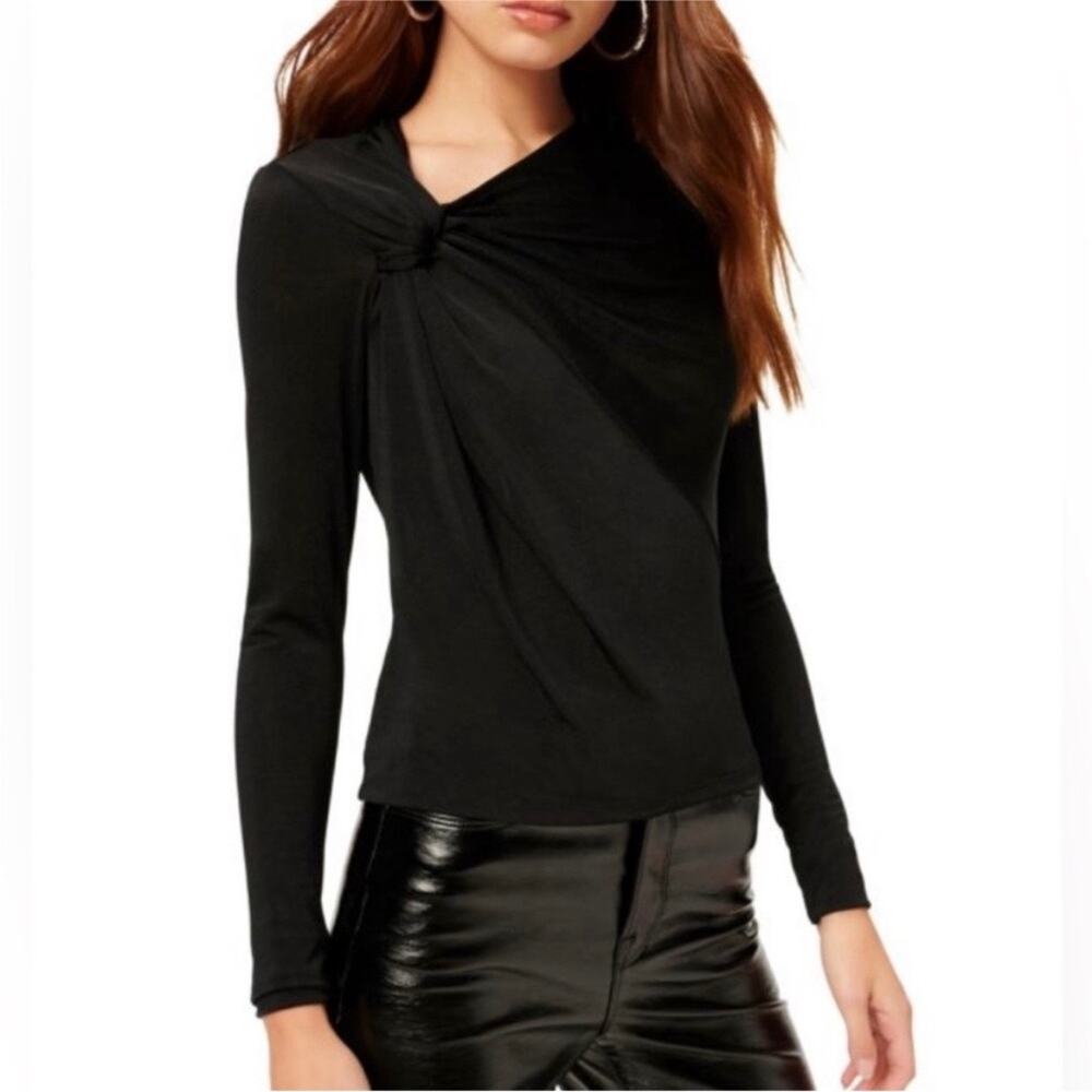 Good American Asymmetrical Side Twist Slinky Knit Long Sleeve Top 6 / 3XL